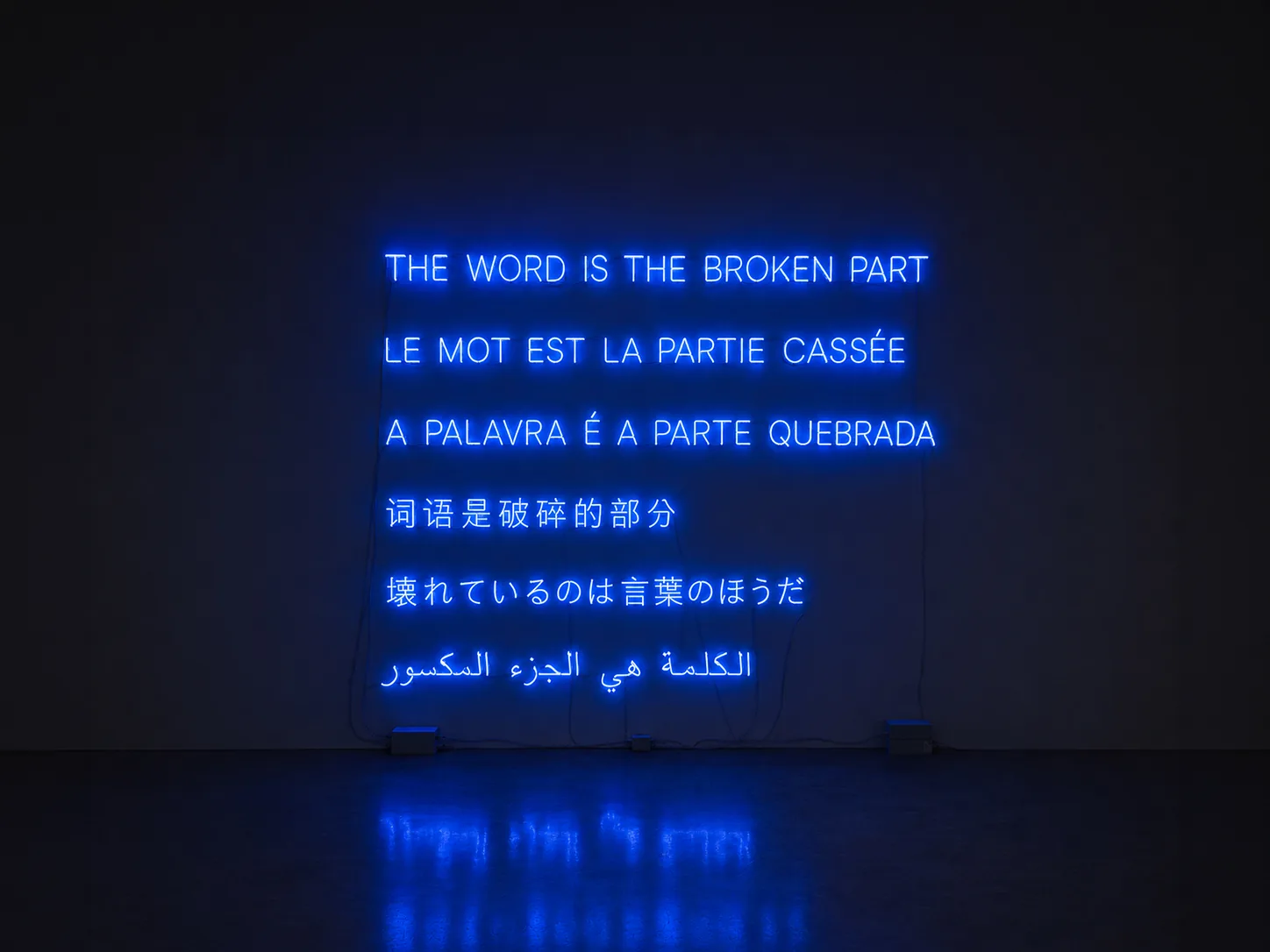 Cleaning Service, broken language neon installation