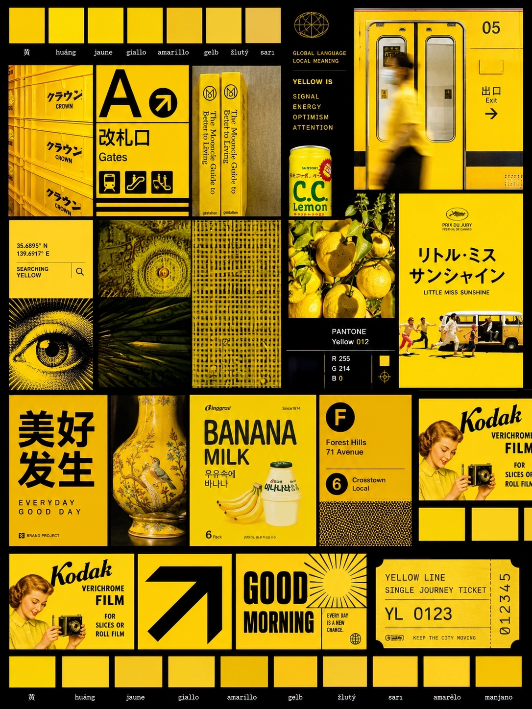 Yellow Drift language grid detail